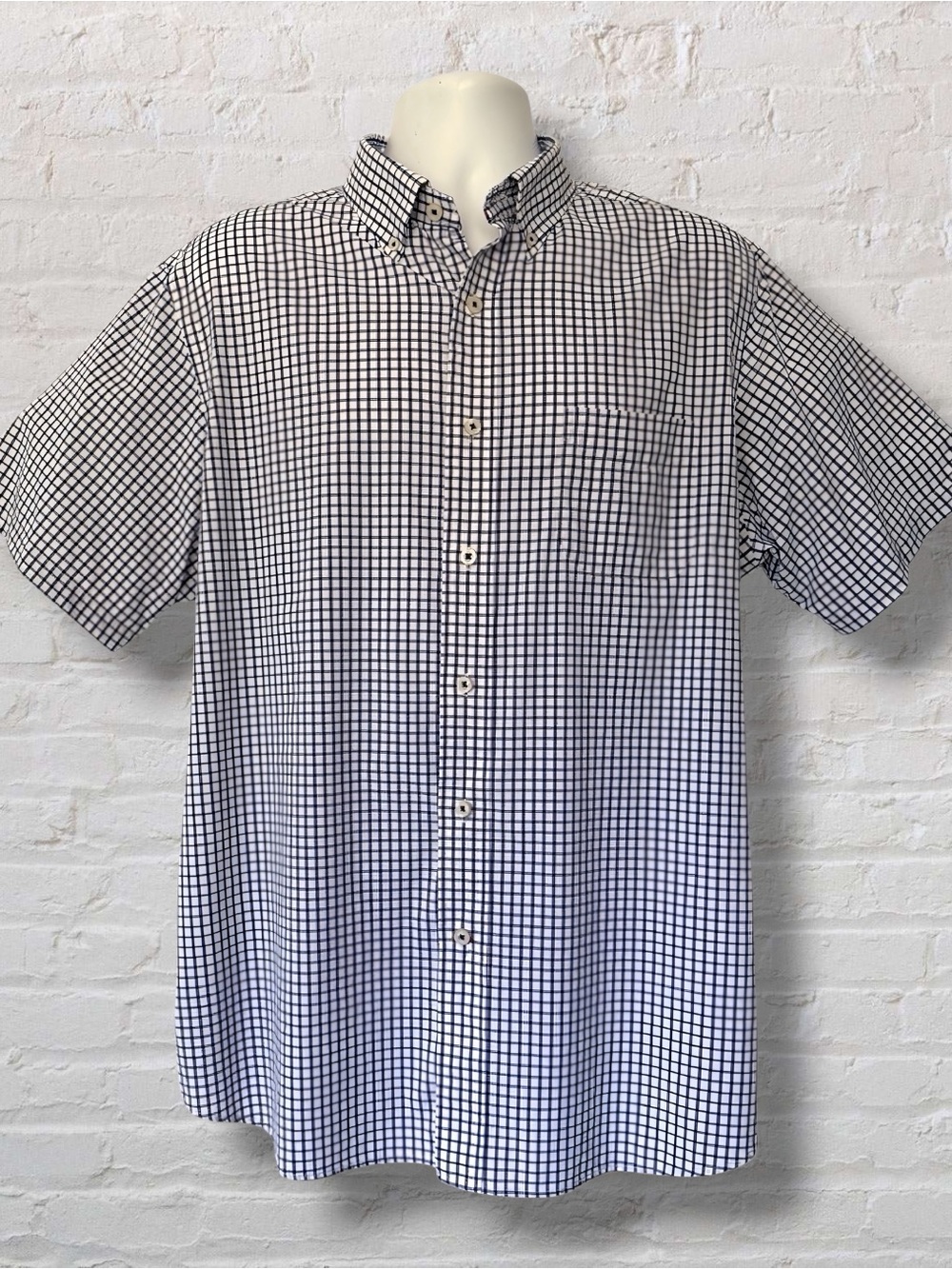 Daniel Cremieux Club 38 Performance Shirt XL Blue Check Stretch Short Sleeve
